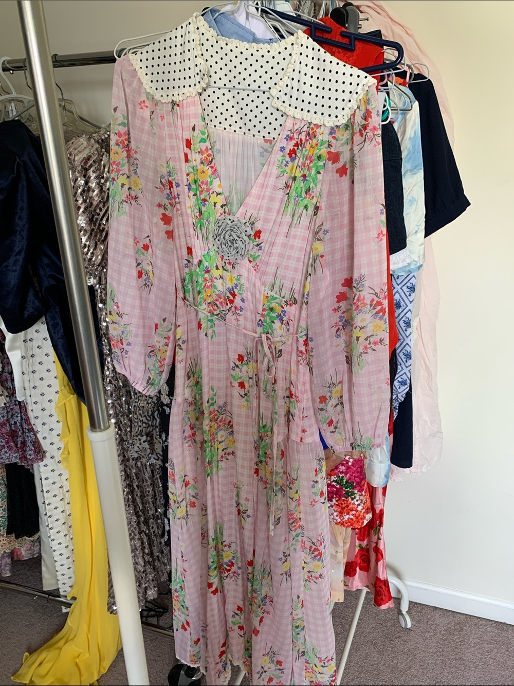Polka dot and floral dress